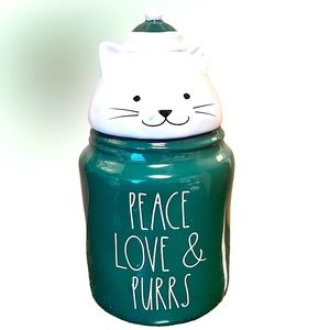 New Rae Dunn Peace, Love, & Purrs Canister